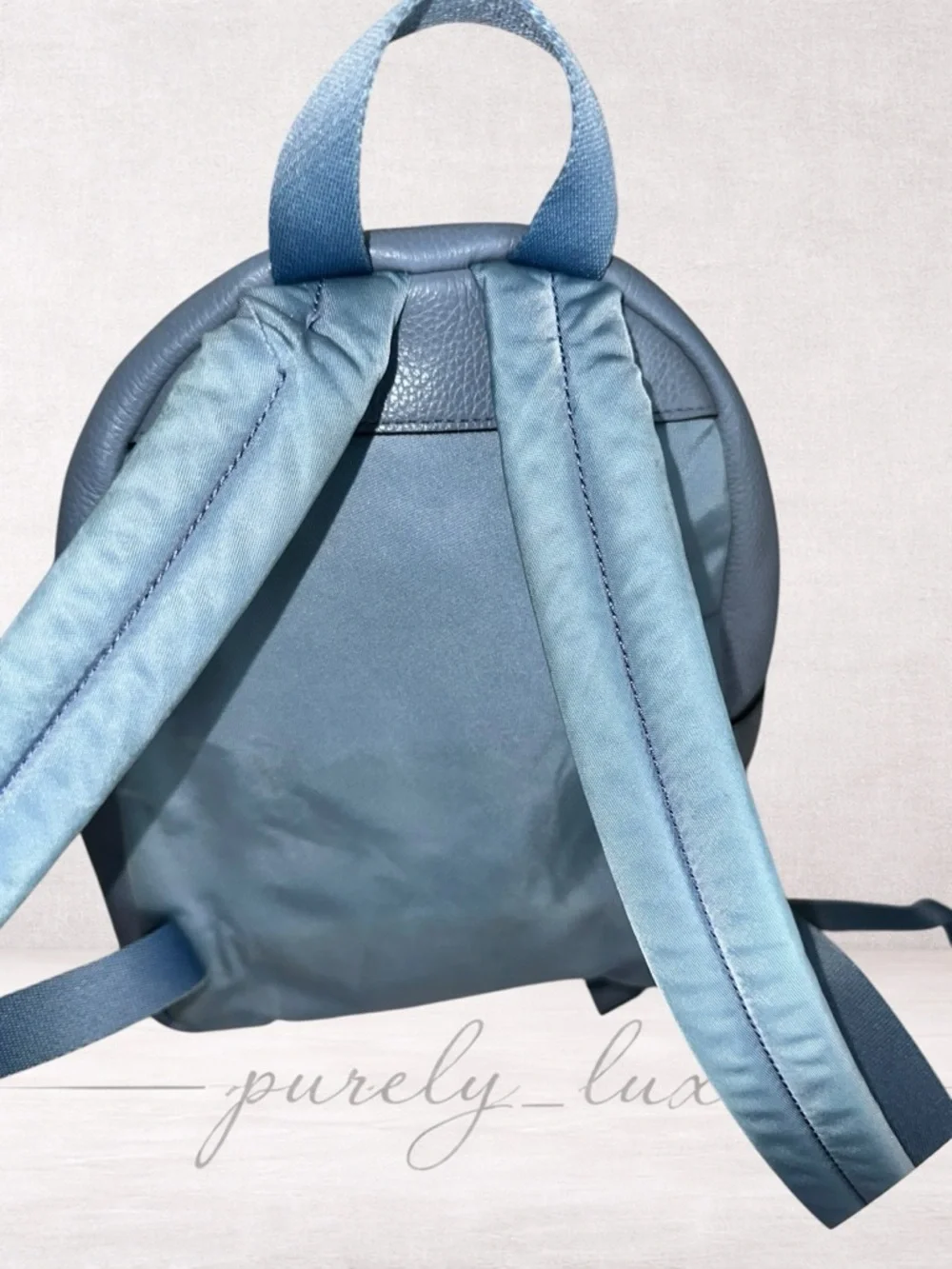 Coach Sky Blue Pebbled Leather Mini Backpack - Picture 4 of 8